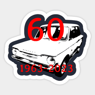 Hillman Imp classic car front quarter monoblock 60th anniversary special edition Sticker